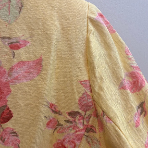 Floral Yellow Women's Blazer Cottagecore grandmacore coastal grandma, size 12 - Picture 12 of 16